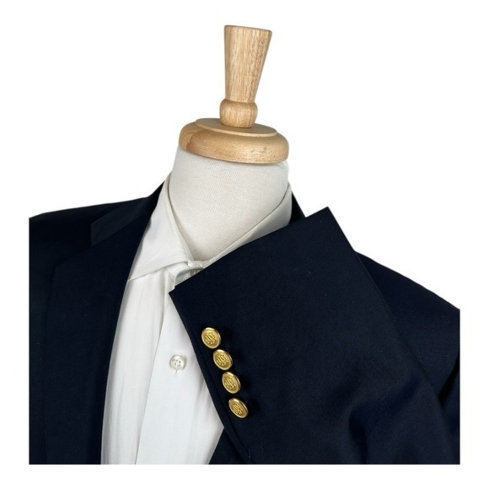 Brooks Brothers Black Gold Button Saxxon Wool Men's‎ Blazer Madison Fit 41L - Picture 3 of 7